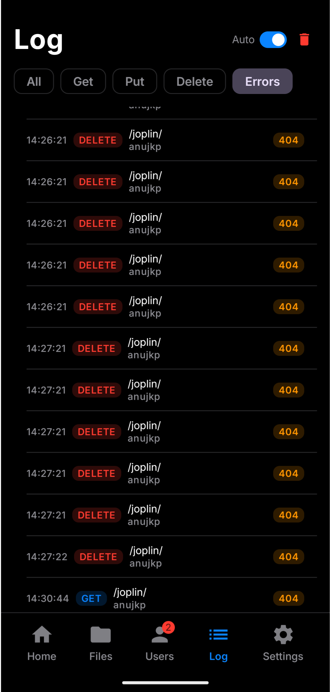 Errors filter