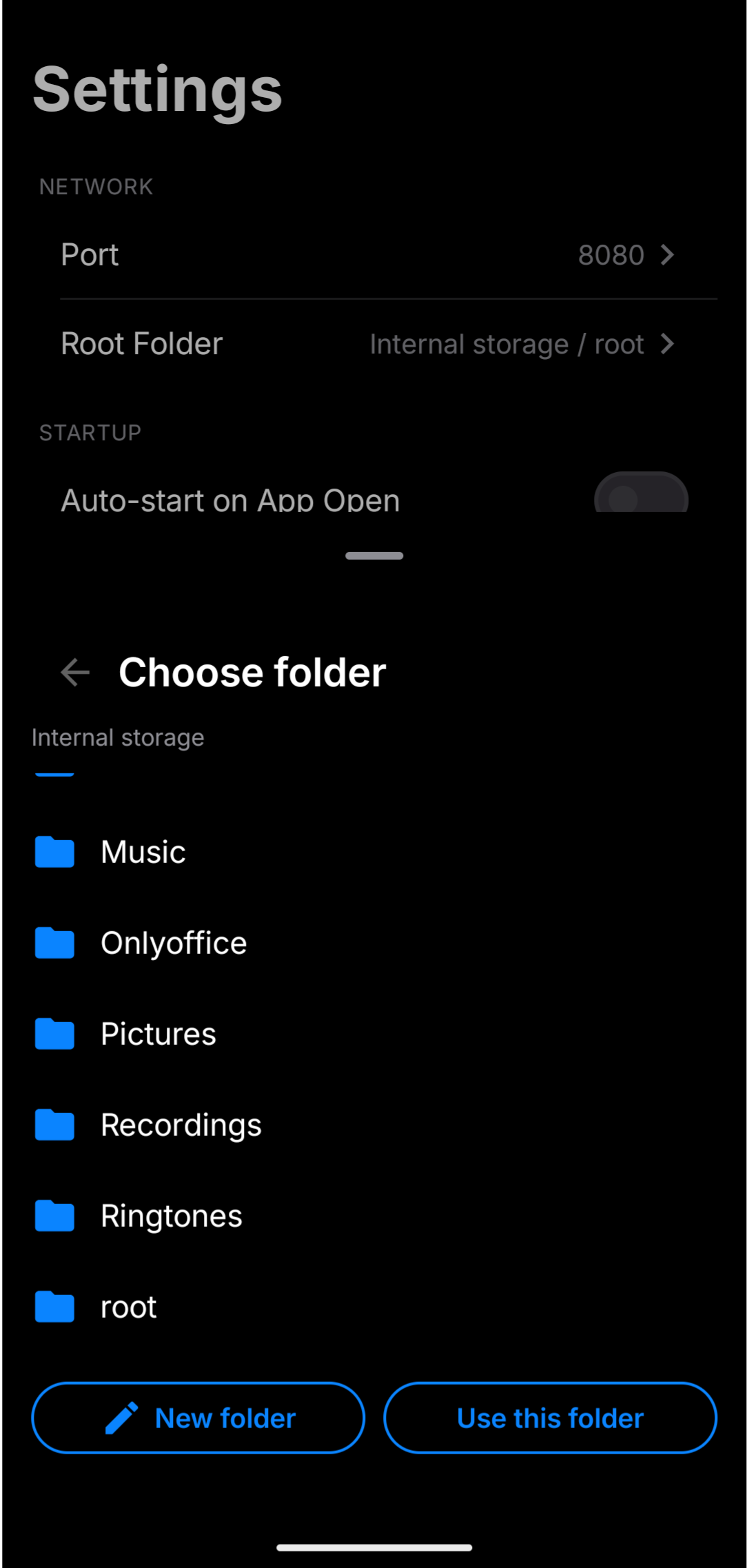 Folder picker