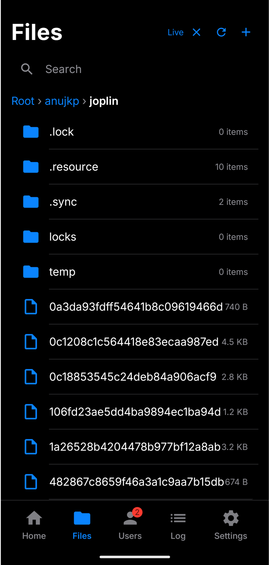 Files screenshot