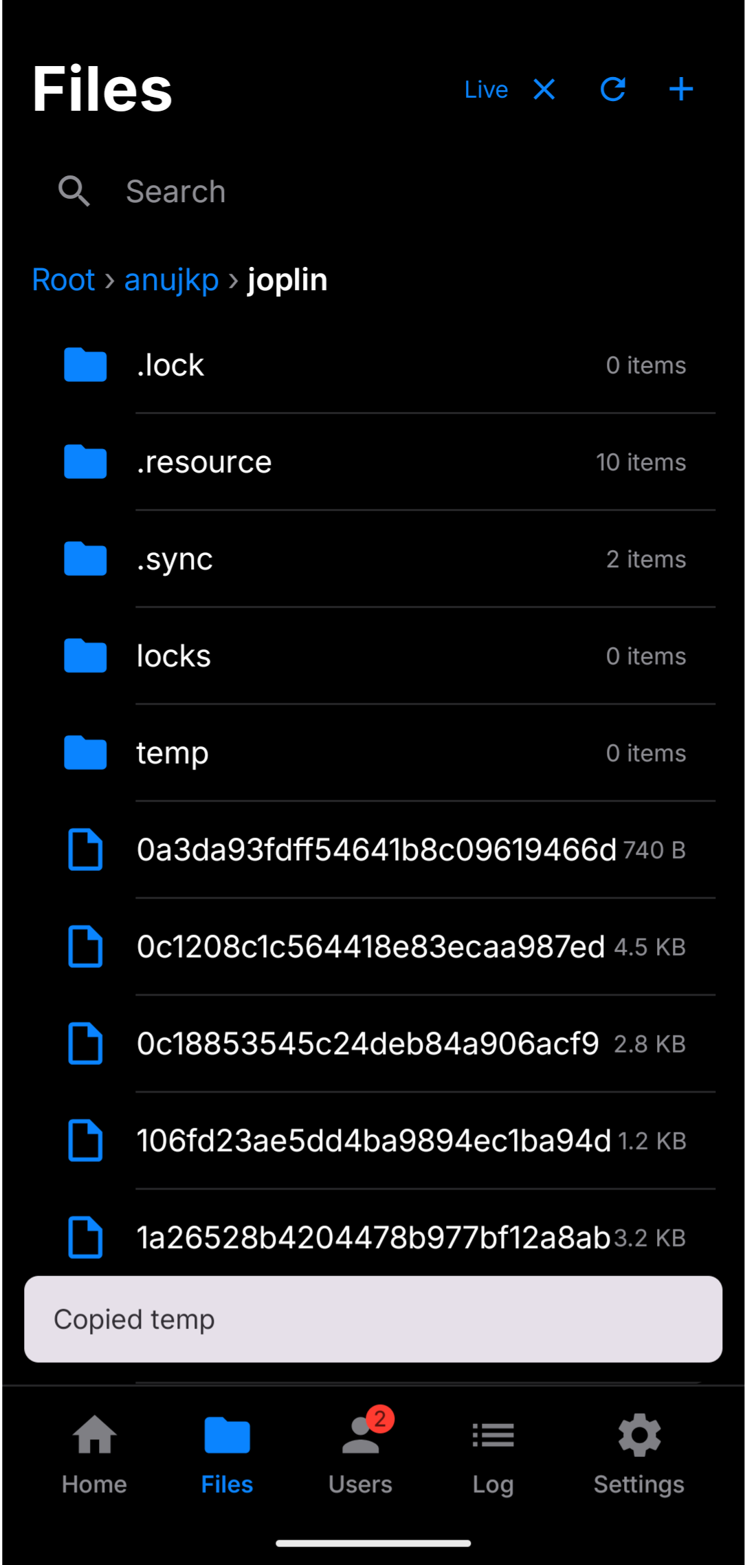 File action notification
