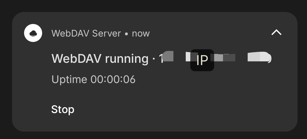 Notification with IP visible