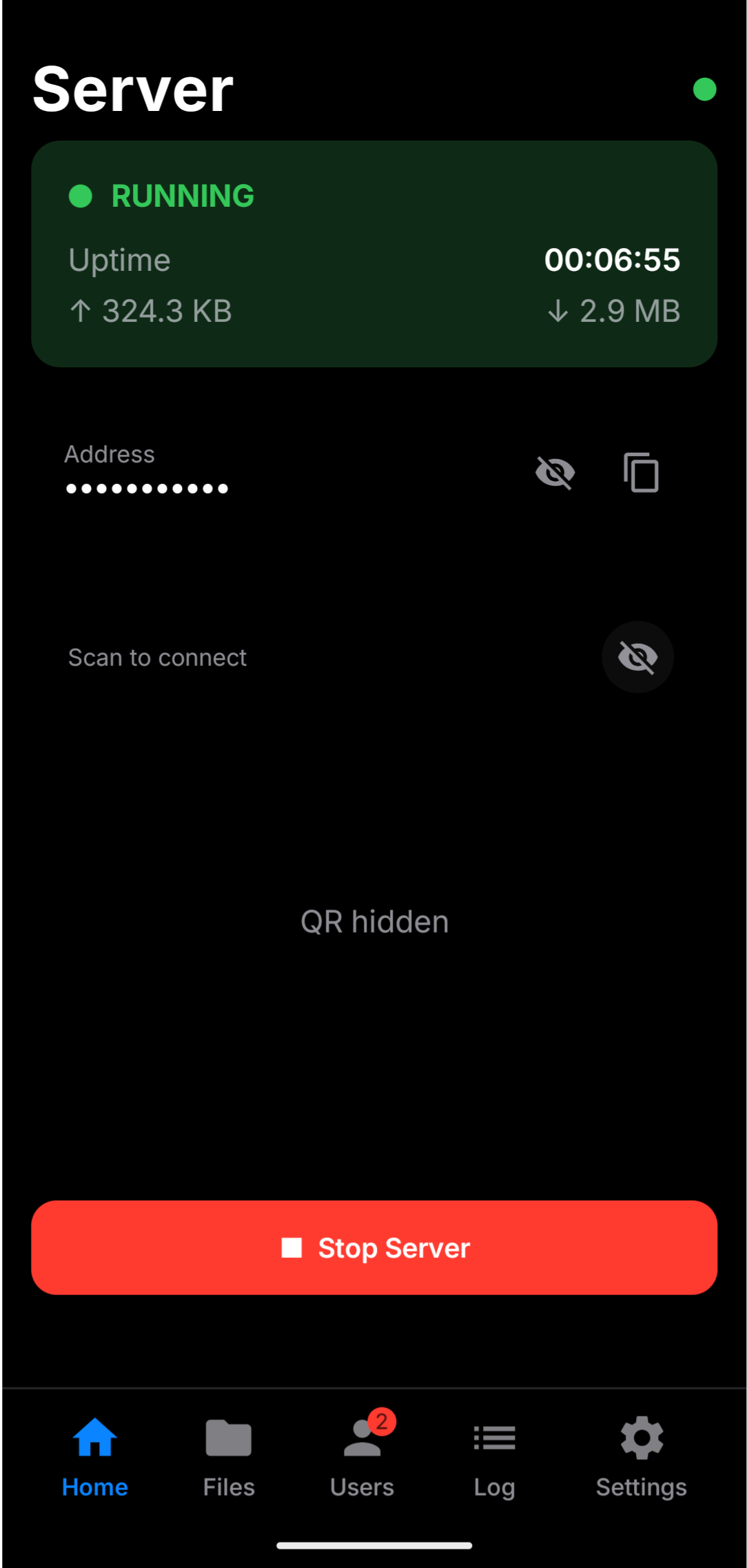 Address and QR hidden
